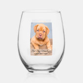 Zur besten Hunde-Mama je benutzerdefiniertes Foto Weinglas Ohne Stiel (Rückseite)