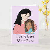 Zur besten Mama aller Zeiten - Biracial Mütter Day Karte (Gelbe Blume)