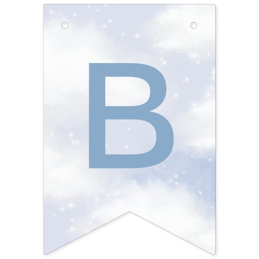 Zur Cloud 9 Dusty Blue Dreamy Sky Wimpelkette (Zweite Fahne)