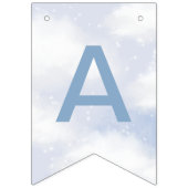 Zur Cloud 9 Dusty Blue Dreamy Sky Wimpelkette (Dritte Fahne)