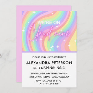 Zur Cloud 9 Geburtstag Einladung Magisch Pink