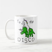 Zur Disco (Einhorn-ReitTriceratops) Kaffeetasse (Links)