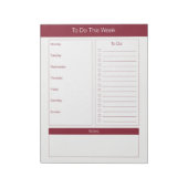 Zur Durchführung dieser Woche - Wochenplaner - Wei Notizblock (Rotiert)