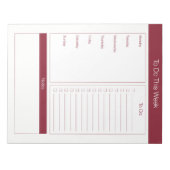 Zur Durchführung dieser Woche - Wochenplaner - Wei Notizblock (Vorderseite)