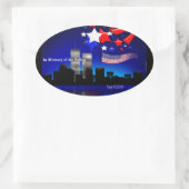 Zur Erinnerung an den Sturz am 11. September Ovaler Aufkleber (Tasche)