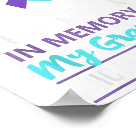 Zur Erinnerung an die Oma-Selbstmordverhütung Poster (Ecke)