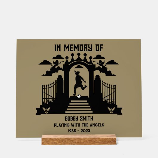 Zur Erinnerung an eine Beerdigung der Golfer Acrylschild (Vorderseite)