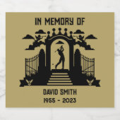 Zur Erinnerung an eine Beerdigung der Golfer Alkoholflaschenetikett (Einzelnes Label)