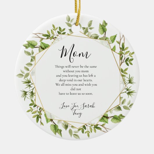 Zur Erinnerung an einen geliebten Keramik Ornament (Vorne)