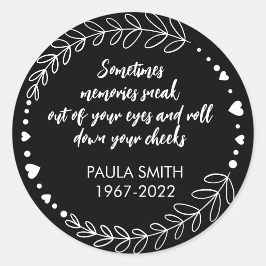 Zur Erinnerung an Gewebekleber Runder Aufkleber (Vorderseite)