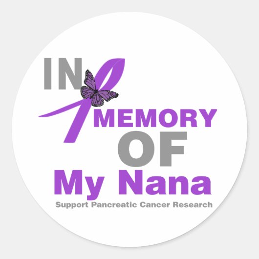 Zur Erinnerung an meinen Nana-Bauchspeicheldrüsenk Runder Aufkleber (Vorderseite)