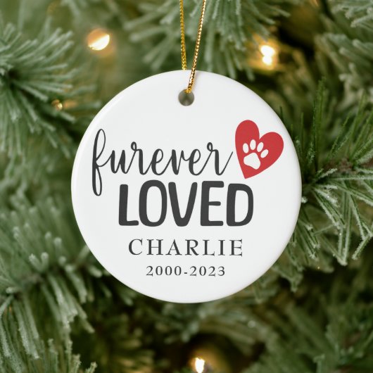 Zur Erinnerung an unser Haustier Personalisierte O Keramik Ornament (Baum)