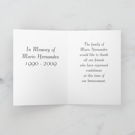 Zur Erinnerung Karte (Innenseite)