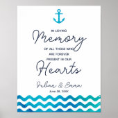 Zur Erinnerung: nautischer Hochzeitsanker Poster (Vorne)