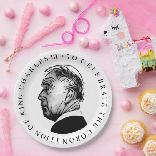 Zur Feier der Krönung von König Karl Dritten Pappteller (Party)