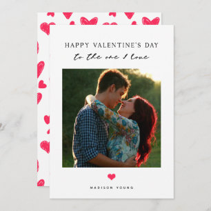 Zur Fotokarte "One I Liebe Red Heart Valentine"