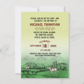 zur Geburtstagspartei des Bauernhofs Einladung (Vorderseite)