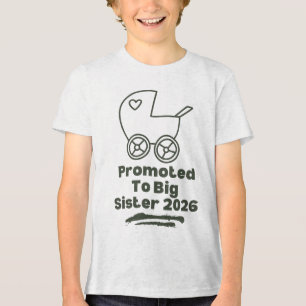 Zur großen Schwester befördert 2026 Retro Baby Tri-Blend Shirt