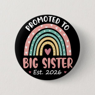 Zur großen Schwester befördert Süßes 2026 Baby Button