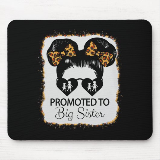 Zur großen Schwester Leopard Mädchen Baby Ankündig Mousepad (Vorne)