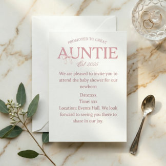 Zur Großtante befördert Est 2026 Baby Shower Einladung