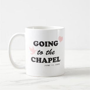 Zur Kapelle gehen   Retro 70er Braut mit Thema Kaffeetasse