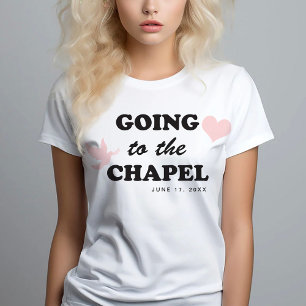 Zur Kapelle gehen   Retro 70er Braut Thema T-Shirt