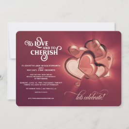 Zur Liebe und zur Rose bringen Gold Einladungen mi