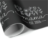 Zur Mama befördert 2026 Schwangerschaft Floral Neu Geschenkpapier (Rolleneckpunkt)