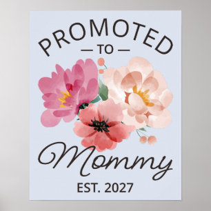 Zur Mama befördert Est 2027 Neue Mama Ankündigung Poster