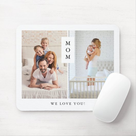 Zur Mama | Modernes Zwei-Foto-Gitter Mousepad (Mit Mouse)