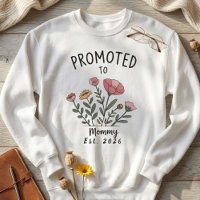 Zur Mami befördert Floral Est Jahr Stil