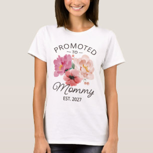 Zur Mamma Befördert Est 2027 Neue Mamma Ankündigun T-Shirt