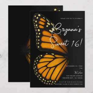 Zur Mariposa-Monarch-Schmetterling-Süße-16-Erwachs Einladung