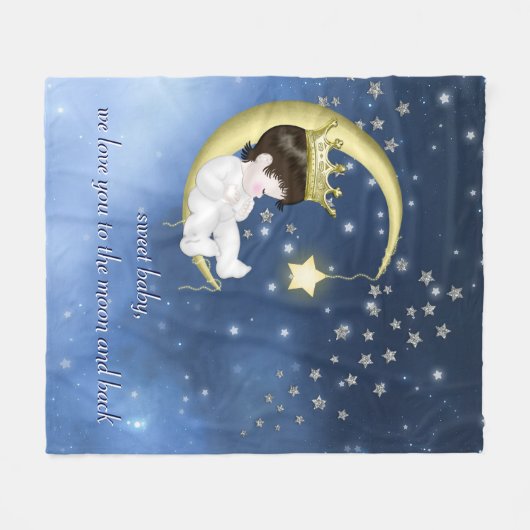 Zur Mond-Babydusche Fleecedecke (Vorderseite (Horizontal))