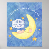 Zur Mond-n-Back-Baby-Dusche Wasserfarbe neutral Poster (Vorne)