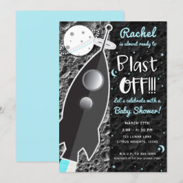ZUR MOON Rocket Ship Space Baby Dusche Einladung