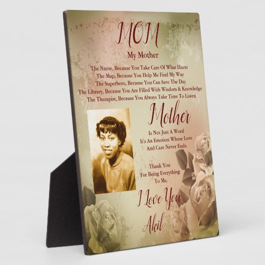 Zur Mutter Plaque Fotoplatte (Seite)