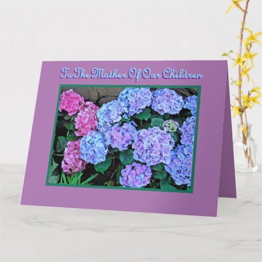 ZUR MUTTER UNSERER KINDER/GLÜCKLICHER MUTTER KARTE (Gelbe Blume)