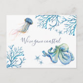 Zur neuen Zuhause-Umzugsankündigung am Strand Post Postkarte (Vorderseite)