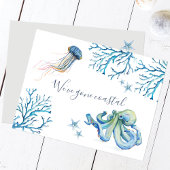 Zur neuen Zuhause-Umzugsankündigung am Strand Post Postkarte