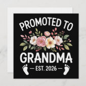 Zur Oma befördert 2026 Erste Oma Blumen Einladung (Vorne/Hinten)