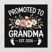 Zur Oma befördert 2026 Erste Oma Blumen  Einladung (Vorderseite)