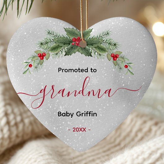 Zur Oma befördert Babynamensschild Herz Keramik Ornament
