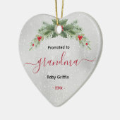 Zur Oma befördert Babynamensschild Herz Keramik Ornament (Links)