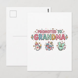 Zur Oma befördert - die Ankündigung Postkarte