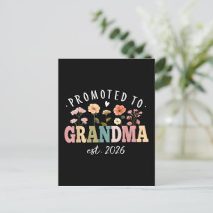 Zur Oma befördert Est 2026 Florale Zukunft Oma Postkarte