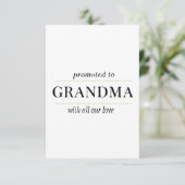 Zur Oma befördert Geschenk Dankeskarte (Stehend Vorderseite)