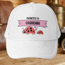 Zur Oma beförderte Marienkäfer weiß rosa