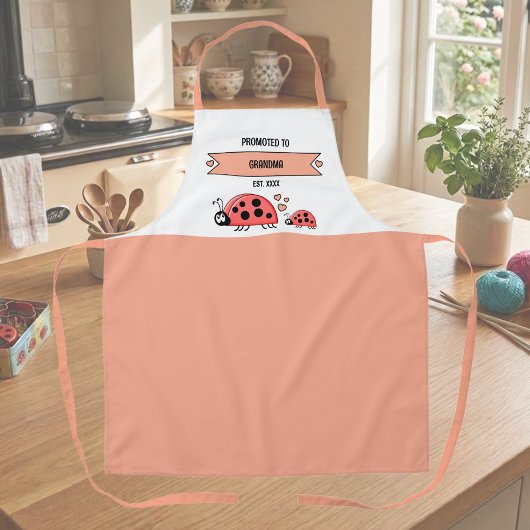 Zur Oma-Ladybugs befördert Pfirsich Schürze